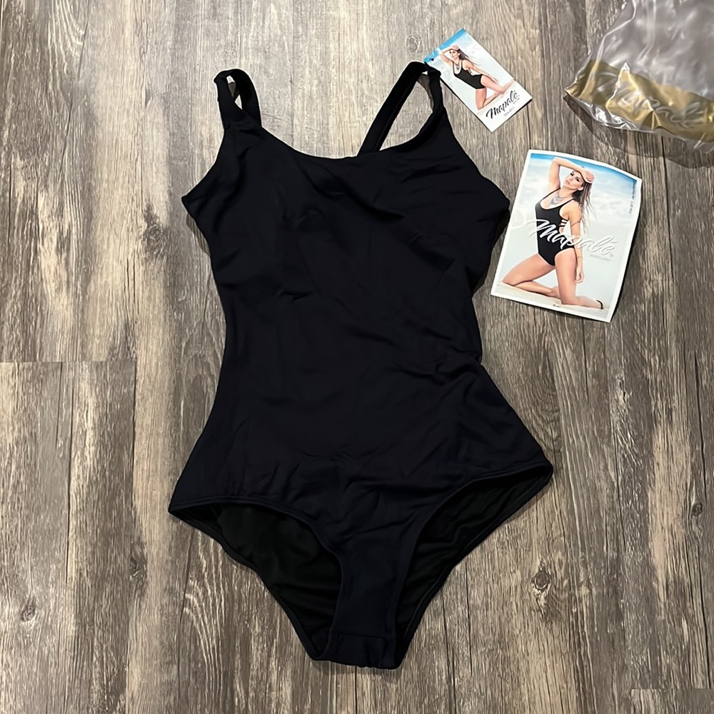 Mapale black one piece swimsuit